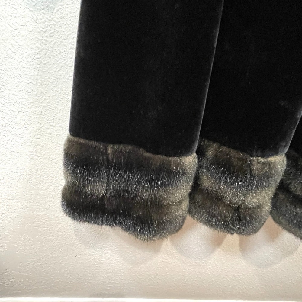 Vintage Borgazia By Russel Taylor Women's Long Faux Fur Coat Black & Brown Sz M - Picture 7 of 12